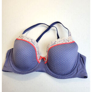 Victoria's Secret Body by Victoria Blue Lace Bow Lined Underwire Bra Size 36D